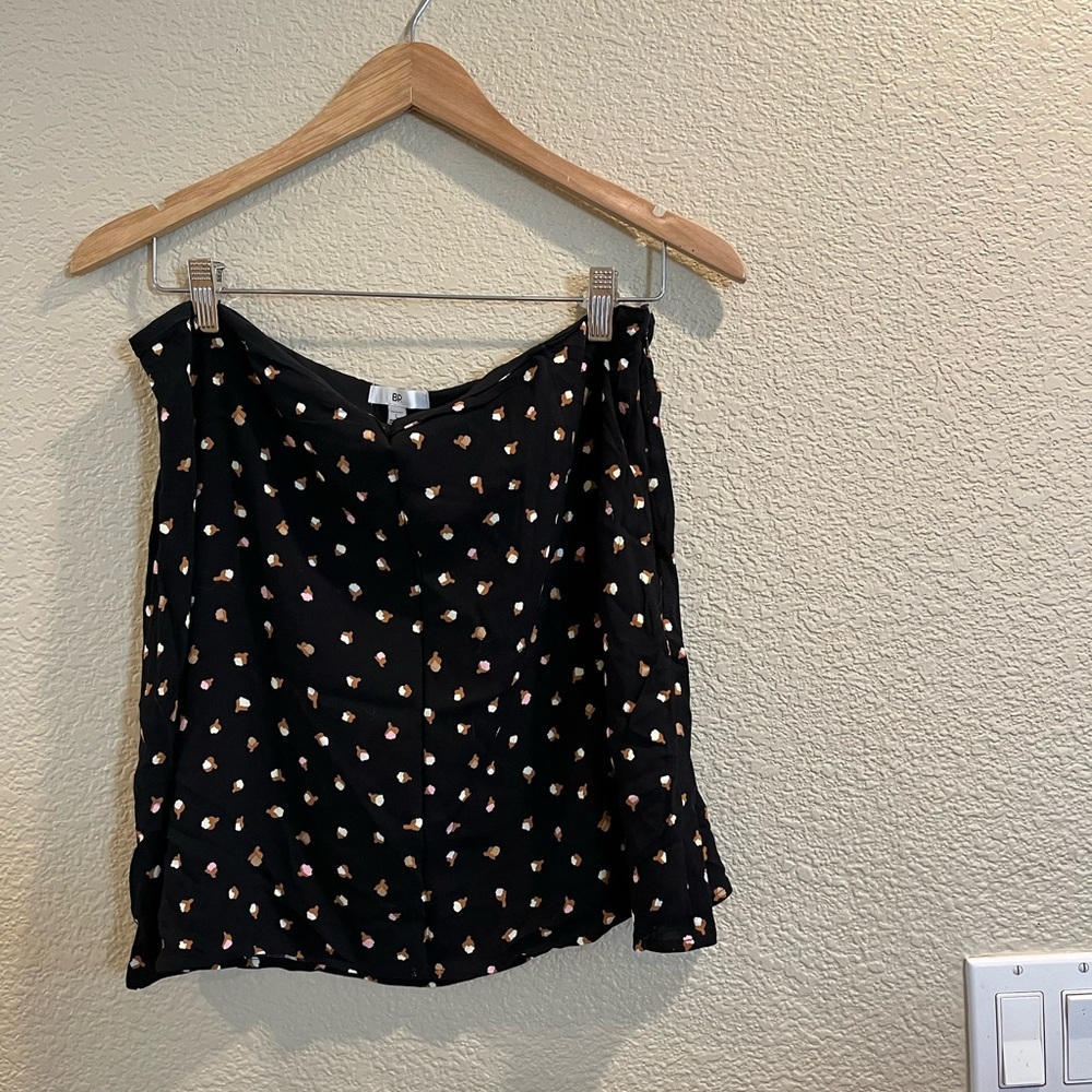 BP Black Mini Skirt with Polka Dots